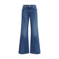 7FOR Blue Cotton Flared Jeans