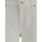 7FOR Cream Cotton Flared Jeans
