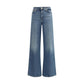 7FOR Blue Cotton Flared Jeans
