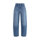 7FOR Light Blue Cotton Relaxed Fit Jeans