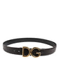 Dolce & Gabbana Black Exotic Leather DG Logo Buckle Belt