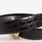 Dolce & Gabbana Black Exotic Leather DG Logo Buckle Belt