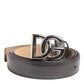 Dolce & Gabbana Metallic Leather Silver Tone Logo Buckle Belt