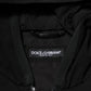 Dolce & Gabbana Black Sleeveless Hooded Logo Plaque Jacket