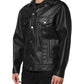 Dolce & Gabbana Black Polyester Button Down Biker Jacket
