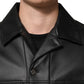 Dolce & Gabbana Black Polyester Button Down Biker Jacket