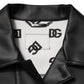 Dolce & Gabbana Black Polyester Button Down Biker Jacket