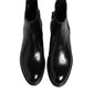 Dolce & Gabbana Black Chelsea Leather Mid Calf Boots Shoes