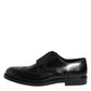 Dolce & Gabbana Black Leather Derby Wingtip Formal Shoes