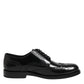 Dolce & Gabbana Black Leather Derby Wingtip Formal Shoes