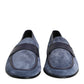 Dolce & Gabbana Blue Suede Leather Loafers Moccasin Shoes