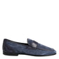 Dolce & Gabbana Blue Suede Leather Loafers Moccasin Shoes