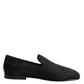 Dolce & Gabbana Black Floral Brocade Loafers Men Dress Shoes
