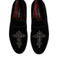 Dolce & Gabbana Black Suede Cross Slip On Loafers Dress Shoes