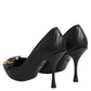 Dolce & Gabbana Black Devotion Leather Heels Pumps Shoes