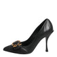 Dolce & Gabbana Black Devotion Leather Heels Pumps Shoes