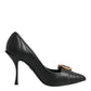 Dolce & Gabbana Black Devotion Leather Heels Pumps Shoes