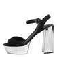 Dolce & Gabbana Black Crystal Ankle Strap Keira Sandal Shoes