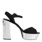 Dolce & Gabbana Black Crystal Ankle Strap Keira Sandal Shoes