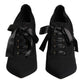 Dolce & Gabbana Black Lace Up Stiletto Heels Pumps Shoes