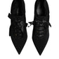 Dolce & Gabbana Black Lace Up Stiletto Heels Pumps Shoes