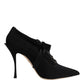 Dolce & Gabbana Black Lace Up Stiletto Heels Pumps Shoes