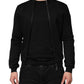 Dolce & Gabbana Black Cotton Logo Full Zip Men Bomber Jacket