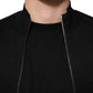 Dolce & Gabbana Black Cotton Logo Full Zip Men Bomber Jacket