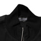 Dolce & Gabbana Black Cotton Logo Full Zip Men Bomber Jacket