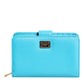 Dolce & Gabbana Light Blue Leather Bifold Continental Clutch Wallet