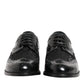 Dolce & Gabbana Black Leather Floral Lace Dress Formal  Shoes