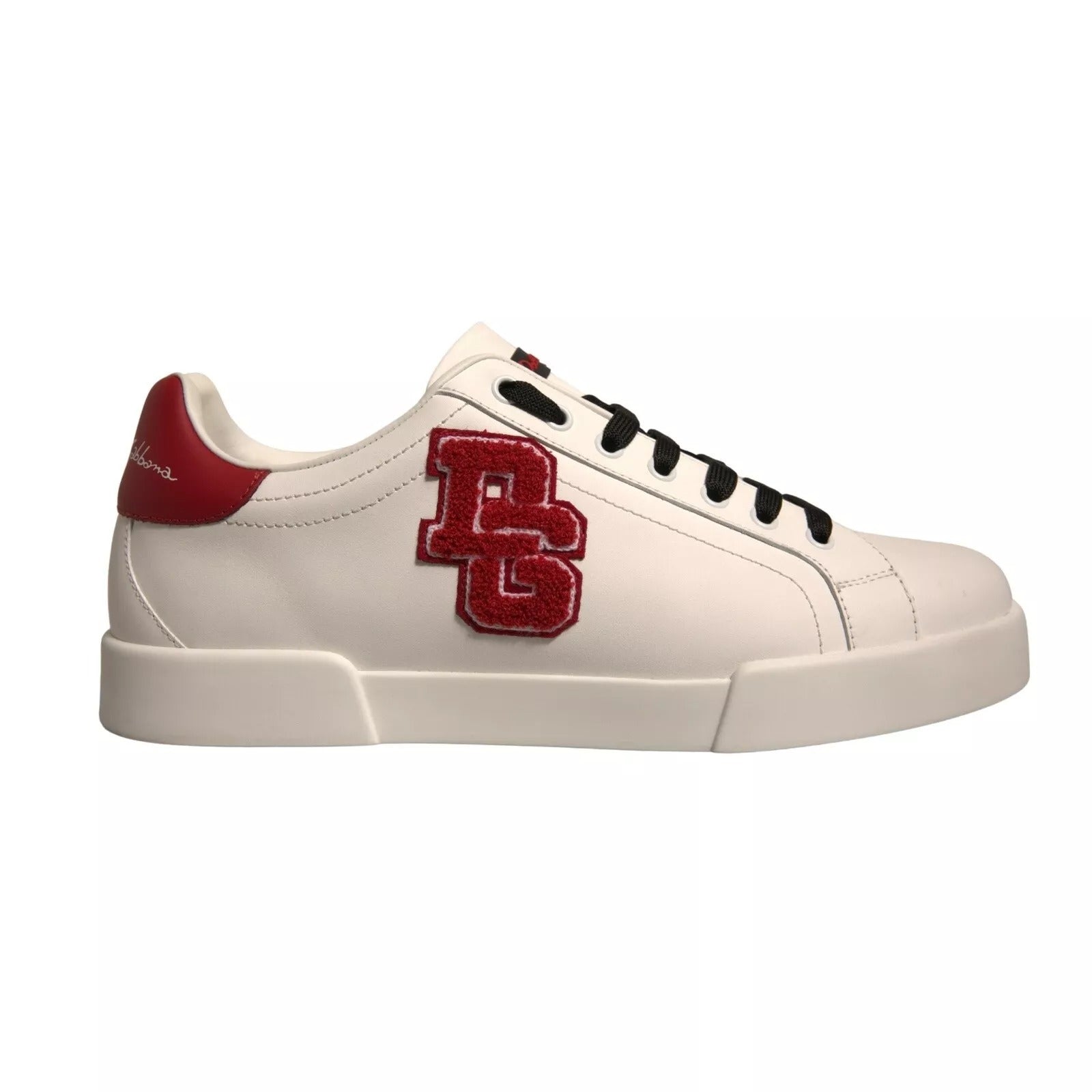 Dolce & Gabbana White Leather DG Logo Low Top Sneakers Shoes