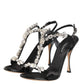 Dolce & Gabbana Black Keira Crystals Heels Sandals Shoes