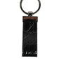 Dolce & Gabbana Black Leather Logo Metal Ring Keychain Holder Men Keyring
