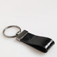Dolce & Gabbana Black Leather Logo Metal Ring Keychain Holder Men Keyring