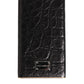 Dolce & Gabbana Black Leather Exotic Skin 3000mAh Power Bank Charger USB