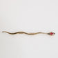 Dolce & Gabbana Gold Brass Red Crystal Spilla Serpente Mens Brooch Pin