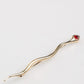 Dolce & Gabbana Gold Brass Red Crystal Spilla Serpente Mens Brooch Pin