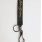Dolce & Gabbana Black Yellow Polyester DG Logo Silver Keychain Keyring