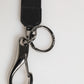Dolce & Gabbana Black Red Polyester DG Logo Silver Men Keychain Keyring