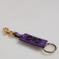 Dolce & Gabbana Purple DG Logo Leather Gold Tone Metal Keyring Keychain