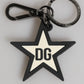 Dolce & Gabbana White Black DG Logo Star Rubber Men's Keychain Keyring