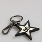 Dolce & Gabbana White Black DG Logo Star Rubber Men's Keychain Keyring
