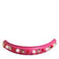 Dolce & Gabbana Pink Embellished Leather Bag Handle Women Shoulder Strap
