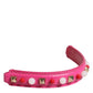 Dolce & Gabbana Pink Embellished Leather Bag Handle Women Shoulder Strap