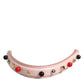 Dolce & Gabbana Light Pink Embellished Leather Bag Handle  Shoulder Strap