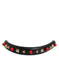 Dolce & Gabbana Black Embellished Leather Bag Handle Women Shoulder Strap