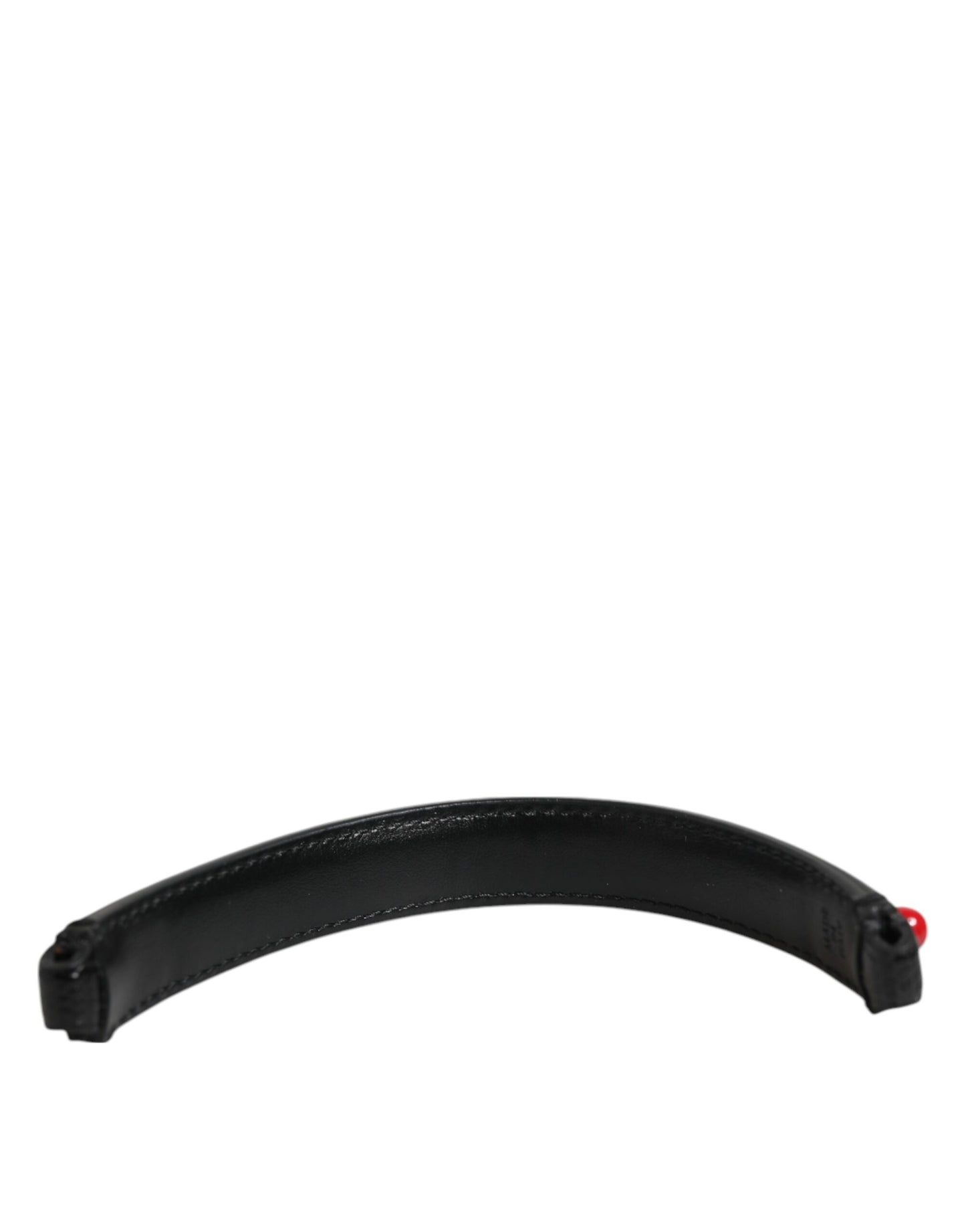 Dolce & Gabbana Black Embellished Leather Bag Handle Women Shoulder Strap