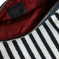 Dolce & Gabbana Black White Striped Logo Plaque Clutch Borse Pouch Bag