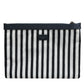 Dolce & Gabbana Black White Striped Logo Plaque Clutch Borse Pouch Bag